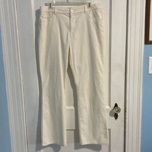 Talbots Stretch Ivory Corduroy Pants - Women's Size 12 - Straight Leg